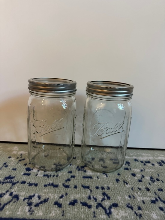 Ball Other - Ball Clear Glass Mason Jars with Silver Lids - Set of 2